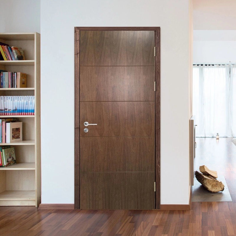 Walnut Veneered UV lacquered Finishing Interior Wooden Door